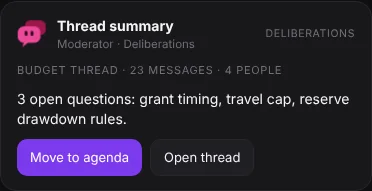 Moderator summary of an open discussion on a demo board